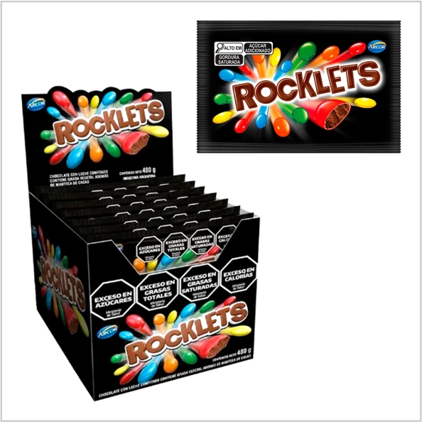 CONFEITO ARCOR ROCKLETS 12X40G CONFEITO ARCOR ROCKLETS 12X40G