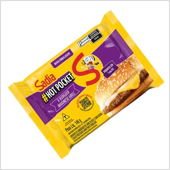 SANDUICHE CONG HOT POCKET - X BURG GRILL SADIA 145G SANDUICHE CONG HOT POCKET - X BURG GRILL SADIA 145G