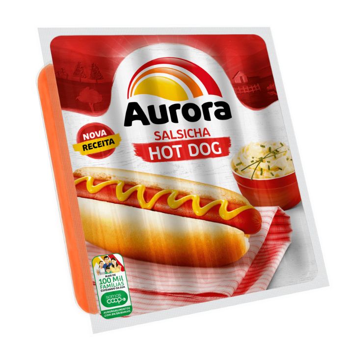 SALSICHA HOT DOG AURORA SUINO 500G SALSICHA HOT DOG AURORA SUINO 500G