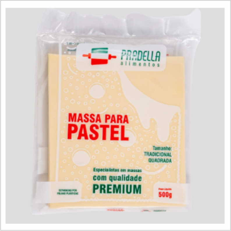 MASSA PASTEL PRADELLA QUADRADA 500G MASSA PASTEL PRADELLA QUADRADA 500G